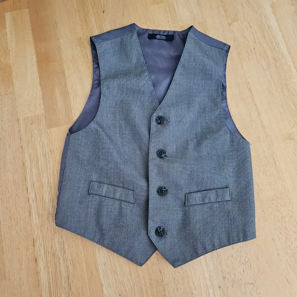 Nautica Boys Size 5 Three Piece Suit Set Gray/Blue EUC